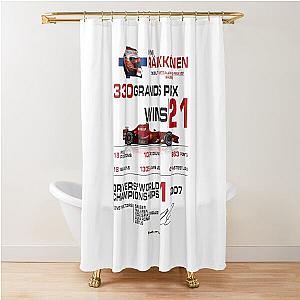 Kimi Raikkonen - F1 Stats with Car Helmet Design Shower Curtain