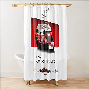 Kimi Raikkonen F2007 Helmet and Car Print Shower Curtain