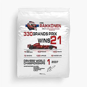 Kimi Raikkonen - F1 Stats with Helmet Design Duvet Cover