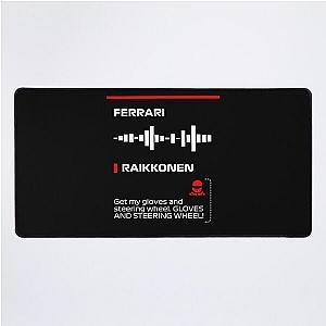 Kimi Raikkonen Get steering wheel team radio message Dark Francesco Desk Mat