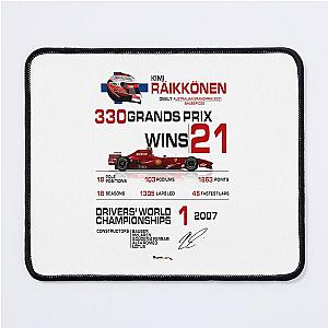 Kimi Raikkonen - F1 stats with car helmet design mouse pad