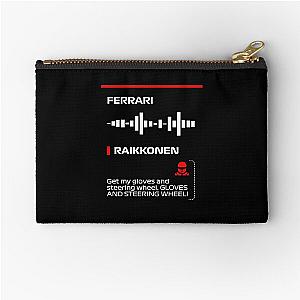 Kimi Raikkonen steering wheel team radio message Solarauctions Dark Zipper Pouch
