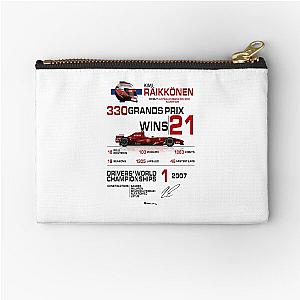 Kimi Raikkonen - F1 Stats with car helmet design Zipper Pouch