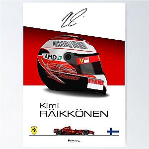 Kimi Raikkonen F2007 Helmet and Car Poster