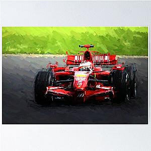 Kimi Raikkonen Ferrari 2007 Poster
