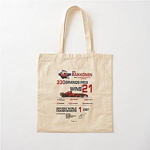 Kimi Raikkonen F1 Stats with helmet design Cotton Tote Bag