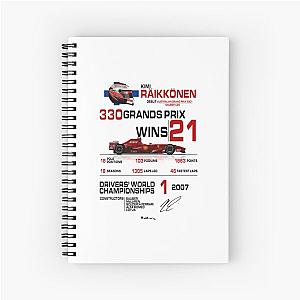 Kimi Raikkonen - F1 Stats with Car Helmet Notebook