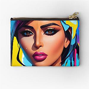 Colorful Kim Kardashian Portrait Zipper Pouch