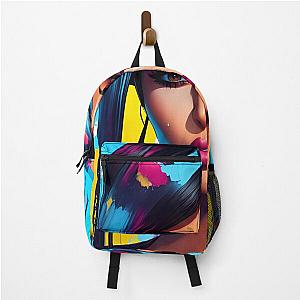 Colorful Kim Kardashian Portrait Art Backpack