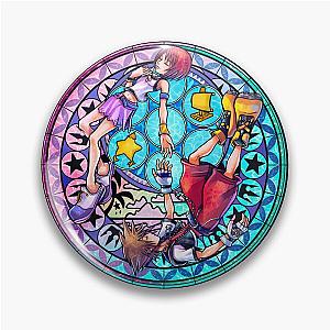 Sora and Kairi Stained Glass Kingdom Hearts Pin