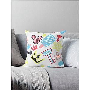 Kingdom Hearts crayon style drawings Throw Pillow