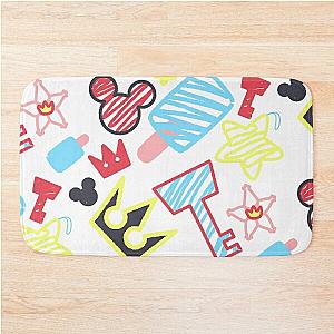 Kingdom Hearts crayon style drawings Bath Mat