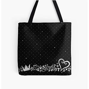 Kingdom Hearts - Black pattern All Over Print Tote Bag