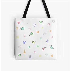 Kingdom Hearts Pastel Pattern All Over Print Tote Bag