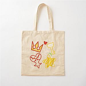 Kingdom Hearts crayon style pattern - bright Cotton Tote Bag