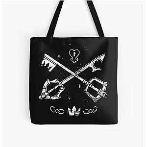 Kingdom Hearts Keyblades Crossing All Over Print Tote Bag