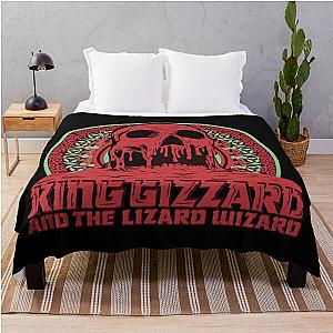 Vintage King Skull Gizzard The Lizard Throw Blanket