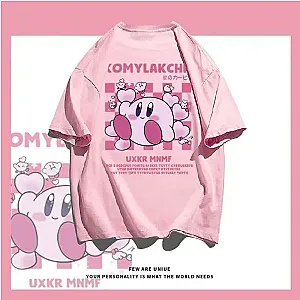 Japanese Cute Kirby Graphic T Shirts Printed T-shirt Women O-Neck Short Sleeve Fashion Unisex Student Tee Summer New Y2k Top