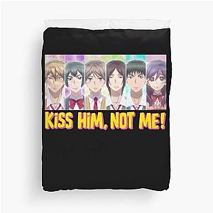 Vintage Love Kiss Him Not Me Anime Characters Duvet Cover