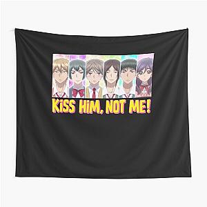 Vintage Love Kiss Him Not Me Anime Characters Tapestry