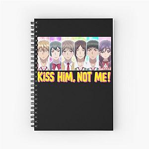 Vintage Love Kiss Him Not Me Anime Characters Spiral Notebook