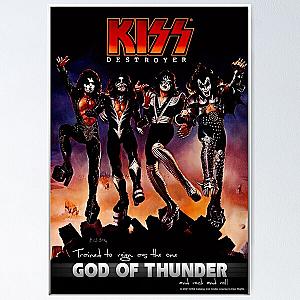 KISS   the band - Destroyer - God of Thunder Lyrics Poster RB2411