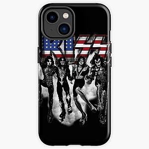 KISS   the band - Destroyer Black and White Fog USA Logo iPhone Tough Case RB2411