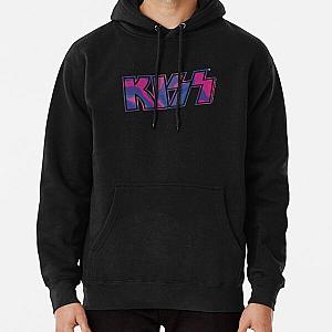 Pink Purple Tie-Dye Kiss The Band Logo Dark Pullover Hoodie RB2411