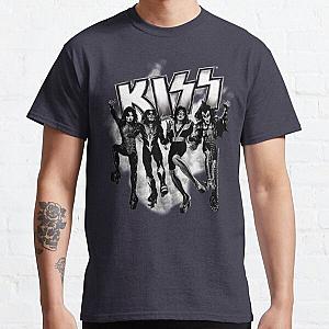 KISS   the band - Destroyer Black and White Fog Logo Up Classic T-Shirt RB2411