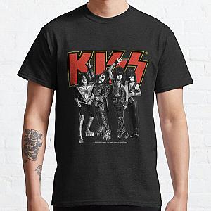 Kiss - Group Band Logo - Full Yellow and Red Classic T-Shirt RB2411