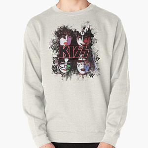 KISS   the Band - All Members Faces brush effect Pullover Sweatshirt RB2411
