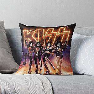 KISS   the Band - Destroyer Fire Logo Throw Pillow RB2411