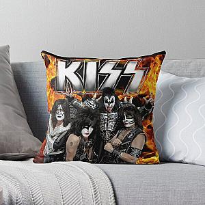 KISS with Logo and band Throw Pillow RB2411