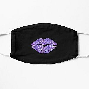 Purple Kissing Lips, Iridescent violet kiss Flat Mask RB2411