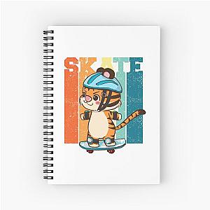 Kittie on a skateboard Spiral Notebook