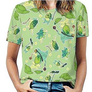 Korok Pattern New Fashion Printed Zipper V-Neck Short Sleeve T-Shirts Dress