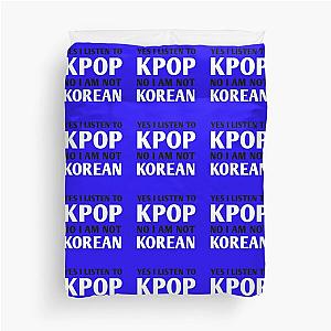 I LISTEN TO KPOP - BLUE Duvet Cover