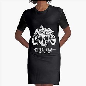 Kublai Khan Sale Waeer Skull Logo Metalcore Band Graphic T-Shirt Dress