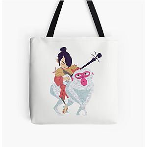 Kubo and Monkey All Over Print Tote Bag