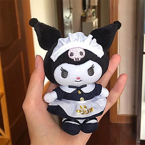 Kuromi Cartoon baby Doll Cosplay Housemaid Keychain