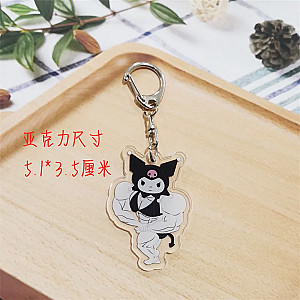 Sanrio Kuromi Muscular Anime Cartoon Character Keychain