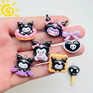 10pcs Kuromi Cake Coffee Skull DIY Keychains