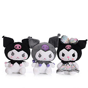 12-30cm Black White Kuromi Stuffed Toy Plush