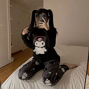 Kuromi Cartoon Two Piece Pajamas Cosplay Clothes