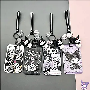 Kuromi Sanrio ID Card Holder Bank Credit Card Protector with Lanyard