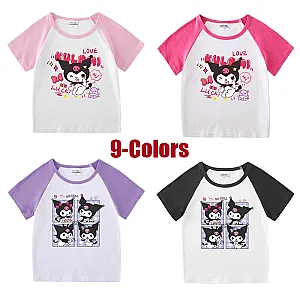 Cute Cartoon Kuromi Short Sleeve T Shirts