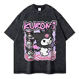 Kuromi Cartoon Oversized Vintage Washed T-shirts