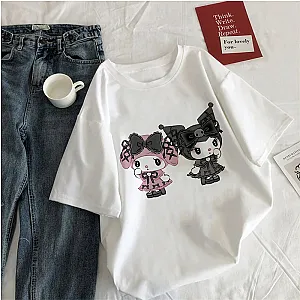 Sanrio Kuromi Women Anime Dark Kuromi Cartoons T-shirts