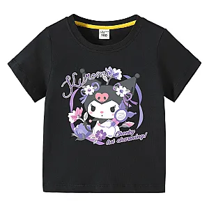 Kuromi Cute Cartoon Flower Short-sleeved T-shirt