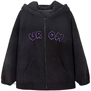 Sanrio Cartoon Kuromi Women Black Embroidery Hoodies